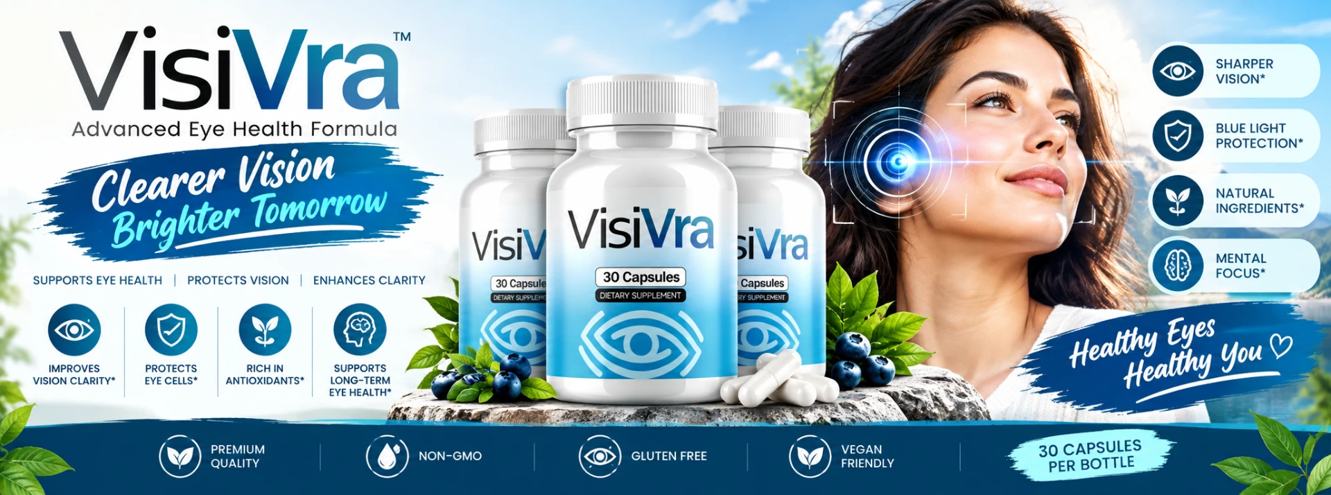 Original VisiVra eye health wellness product banner